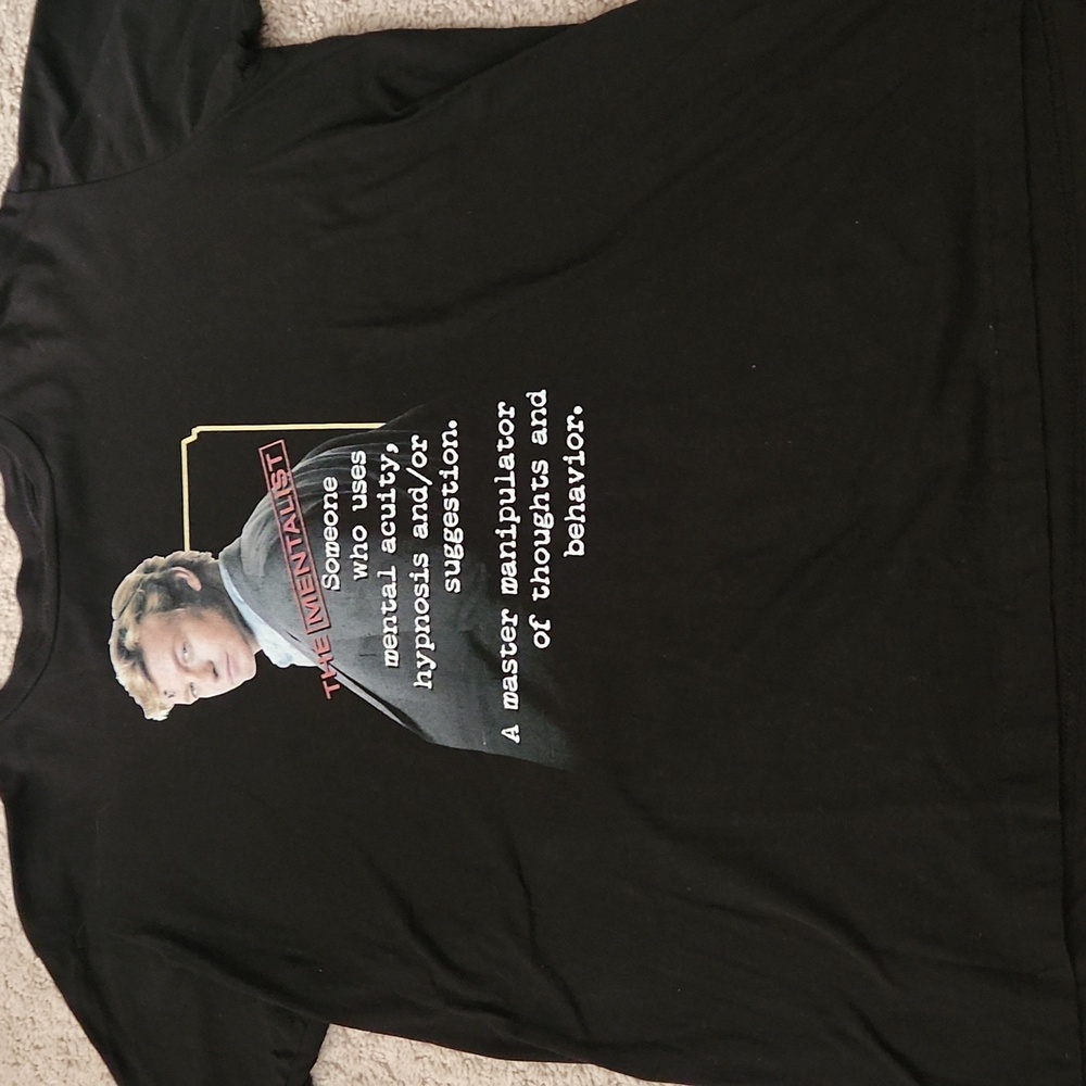 Black Graphic T-Shirt with Mentalist Design